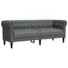 vidaXL Driezitsbank Chesterfield-stijl stof donkergrijs