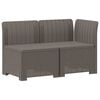 vidaXL Tweedelige Tuinbank Rattan Look PP Lichtgrijs