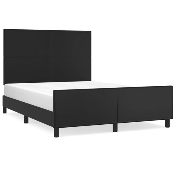 vidaXL Bedframe met hoofdeind kunstleer zwart 140x190 cm