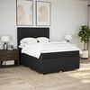 vidaXL Boxspring met matras stof zwart 140x190 cm