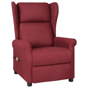 vidaXL Massagestoel stof wijnrood