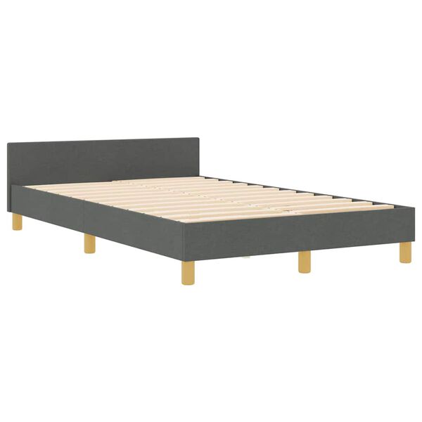 vidaXL Bedframe met hoofdeinde Donkergrijs 120 x 200 cm Stof