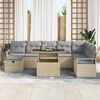 vidaXL Tuin Sofa Set met kussen met opslag 9 pcs Beige Poly riet
