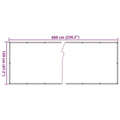 vidaXL Balkonscherm 600x120 cm PVC wit