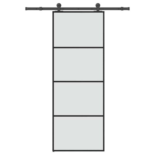 vidaXL Schuifdeur met beslag 76x205 cm ESG-glas en aluminium