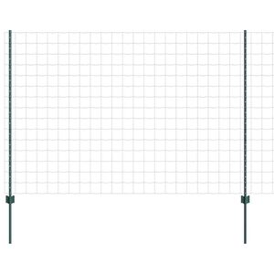 vidaXL Euro-hek met palen 10 x 1,5 m PVC-Coated Staal Groen Mesh