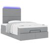 vidaXL Ottoman bed met matras en LED's 120x200cm stof lichtgrijs