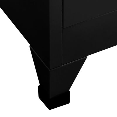 vidaXL Lockerkast 90x40x180 cm staal zwart