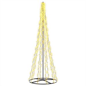 vidaXL LED Kerstboom 285 cm 1550 LED's Warmwit Staal Zwart