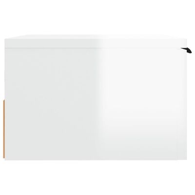 vidaXL Nachtkastje wandgemonteerd 34x30x20 cm hoogglans wit