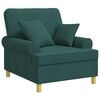 vidaXL XL fauteuil met kussens Donkergroen Stof