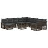 vidaXL Tuinbankenset 12 st Grijs poly rattan