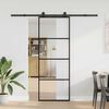 vidaXL Schuifdeur met beslag 76x205 cm ESG-glas en aluminium