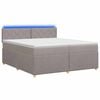 vidaXL Boxspringbed met matras met hoofdeinde Taupe 200 x 200 cm Stof