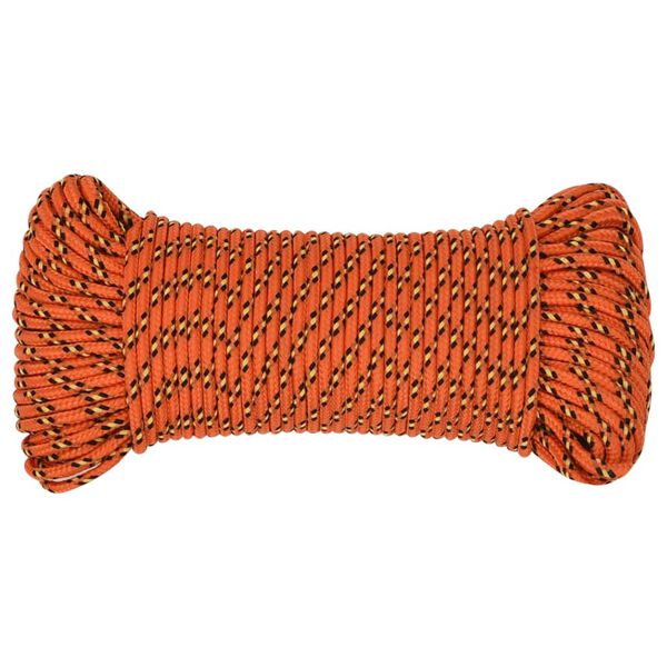 vidaXL Boottouw 3 mm 100 m polypropyleen oranje