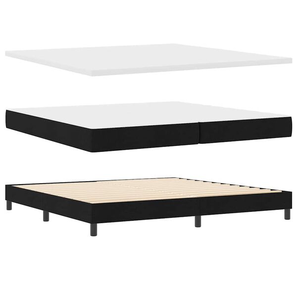 vidaXL Boxspringbed met matras met matras Zwart 200 x 200 cm