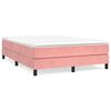 vidaXL Boxspring met matras fluweel roze 140x190 cm