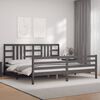 vidaXL Bedframe met hoofdbord massief hout grijs 200x200 cm
