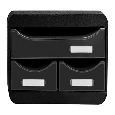 Exacompta Bureauladeblok Small-Box Black met 3 lades glanzend