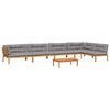 vidaXL 6-delige Loungeset pallet met kussens massief acaciahout