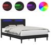 vidaXL Bedframe met LED-stripverlichting Zwart 160 x 200 cm Kunstleer