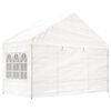 vidaXL Prieel met dak 4,46x4,08x3,22 m polyetheen wit