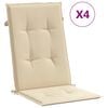 vidaXL Tuinstoelkussens 4 st hoge rug120x50x3 cm stof beige