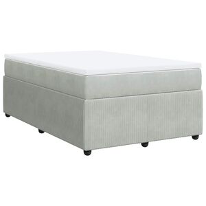 vidaXL Boxspring met matras fluweel lichtgrijs 120x190 cm