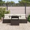 vidaXL Tuin Sofa Set met kussen 5 pcs Bruin Poly riet