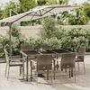 vidaXL 7-delige Tuinset met kussens poly rattan grijs