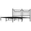 vidaXL Bedframe met hoofdbord metaal zwart 180x200 cm