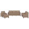 vidaXL 4-delige Loungeset met kussens kunstleer cappuccino