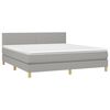 vidaXL Boxspring met matras stof lichtgrijs 180x200 cm
