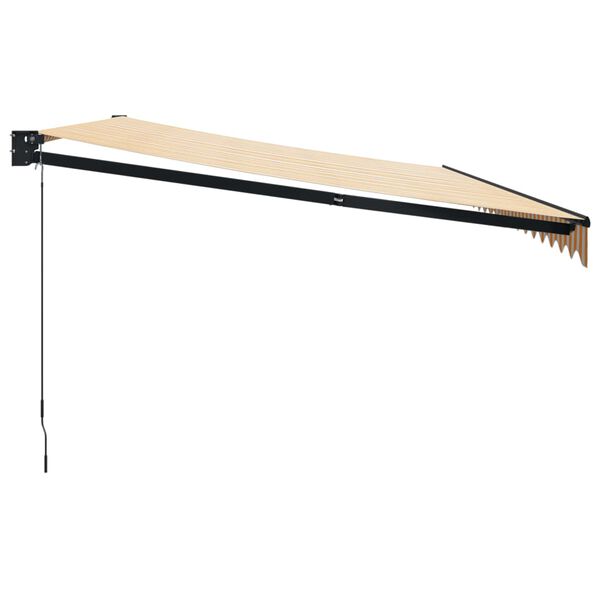 vidaXL Luifel uittrekbaar 5x3 m stof en aluminium geel en wit