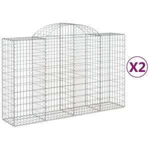 vidaXL Schanskorven 2 st gewelfd 200x50x120/140 cm ijzer