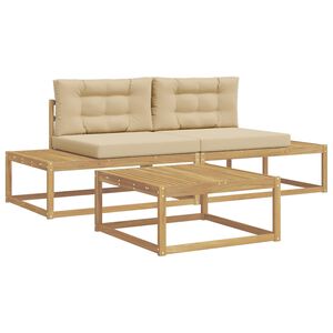 vidaXL Buiten bankenset met kussen Wit 79 x 79 x 37 cm Polyester