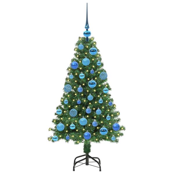 vidaXL Kunstkerstboom Groen 120 cm PVC en Staal en Kunststof