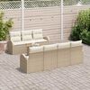 vidaXL Tuinbankenset met opslag 8 pcs Beige en Cr&egrave;me poly rattan