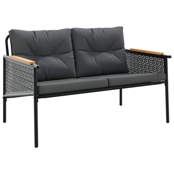 vidaXL 5-delige Balkonset met kussens staal zwart