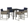 vidaXL Tuin eettafelset 5 st Grijs poly rattan