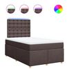vidaXL Boxspring met matras stof donkerbruin 120x200 cm