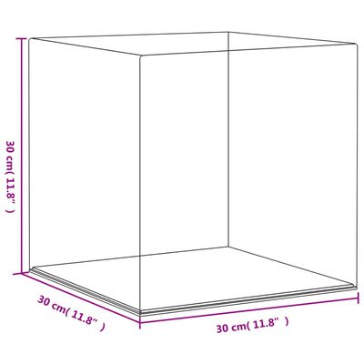 vidaXL Vitrine transparant 30x30x30 cm acryl