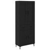 vidaXL Hoge kast 2 st Zwart Eiken 69,5 x 34 x 180 cm Bewerkt hout