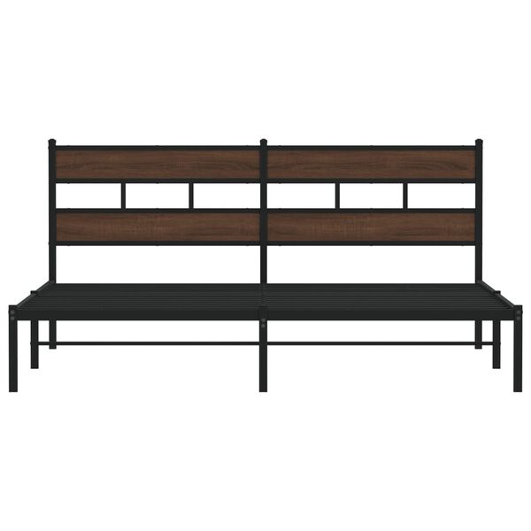 vidaXL Bedframe met hoofdbord zonder matras bruin eiken 200x200 cm