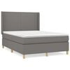 vidaXL Boxspring met matras stof donkergrijs 140x190 cm