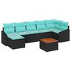 vidaXL Tuinbankenset 8 st Zwart poly rattan