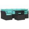 vidaXL Tuin Sofa Set 7 st 6-Aantal zitplaatsen Zwart en Blauw