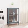 vidaXL Dressoir 75x35x105 cm staal en glas antracietkleurig