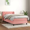 vidaXL Boxspring met matras fluweel roze 80x200 cm