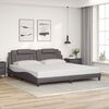 vidaXL Bedframe "Viana" met LED zonder matras grijs 200x200 cm